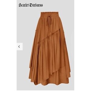 Scarlet Darkness Maxi Overlay Skirt Sz 2XL Ren Faire Cottagecore Festival Boho